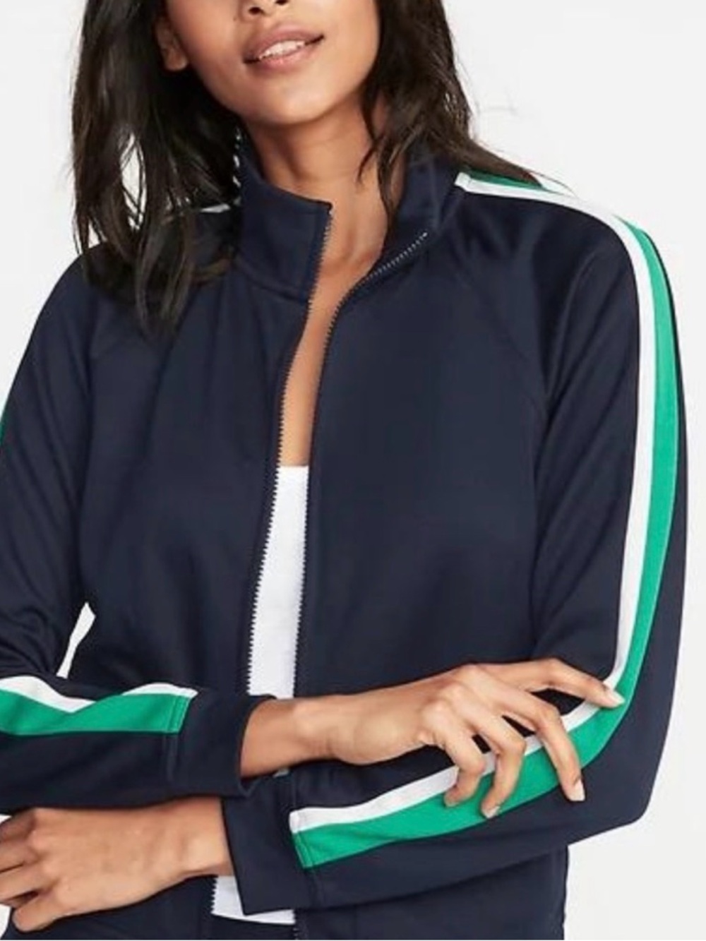 Old Navy Navy Jacket with Green and White Stripes tracksuit